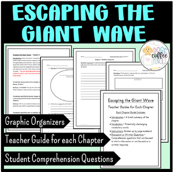 Preview of Escaping the Giant Wave Chapter Guides & Student Comprehension Questions PDF