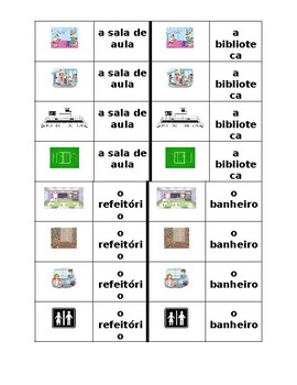 Escola (School Places in Portuguese) Dominoes by jer520 LLC