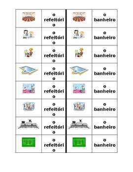 Escola (School Places in Portuguese) Dominoes by jer520 LLC