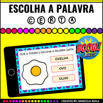 Preview of Escolha as Palavras Boom Cards™ Distance Learning Português