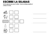 Escribe  y Cuenta la Sílaba/ Write and count the syllables