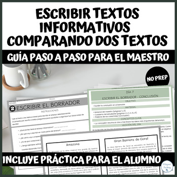 Preview of Escritura textos informativos comparando dos textos - Spanish infomative writing