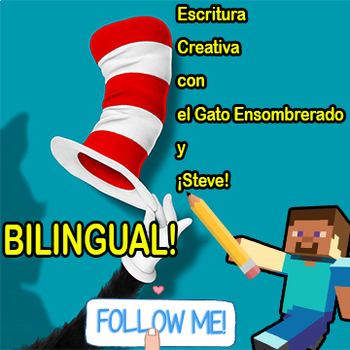 Preview of Escritura Creativa CAT IN THE HAT y ¡MINECRAFT! (Creative writing MASH-UP)