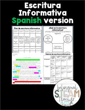 Preview of Informative Writing - Spanish
