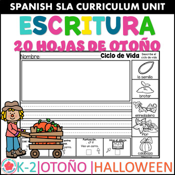 Preview of Escritura de Octubre Vocabulario Halloween October Writing in Spanish Vocabulary