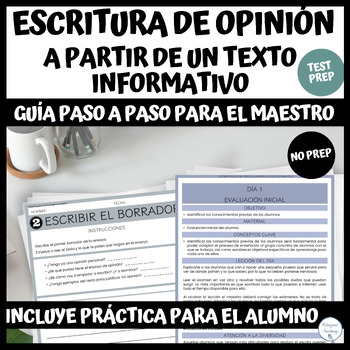 Preview of Escritura de opinión a partir de textos informativos - Spanish opinion writing