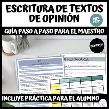 Preview of Escritura de opinión paso a paso - Spanish opinion writing