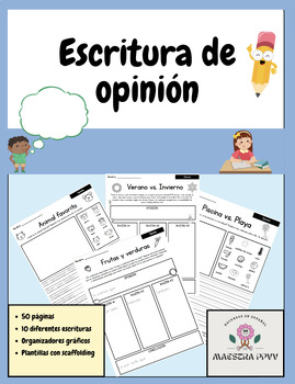 Preview of Escritura de opinión - opinion Writing in Spanish
