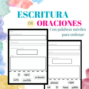 Preview of Escritura de oraciones en español: ¡Palabras móviles! (Digital EASEL included!)