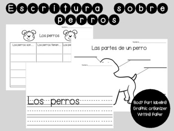Preview of Escritura informativa - Los Perros - Informative Writing About Dogs in Spanish