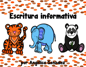 Preview of Escritura informativa- animales del zoológico (Informative writing SPANISH)