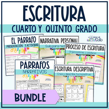 Preview of Recursos de escritura narrativa, descriptiva, etc  - Writing in Spanish Bundle