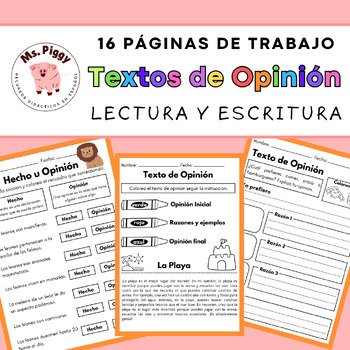 Preview of Escritura y Lectura de Textos de Opinión | Opinion Writing in Spanish