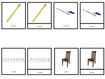 Preview of Escuela 1 Nomenclature (3 Part Cards)