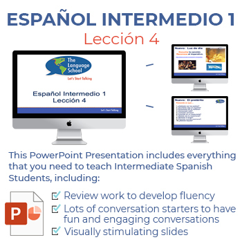 Preview of Español Intermedio 1 Lección 4 Lesson Plan and PowerPoint Presentation