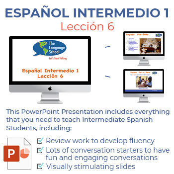 Preview of Español Intermedio 1 Lección 6 Lesson Plan and PowerPoint Presentation