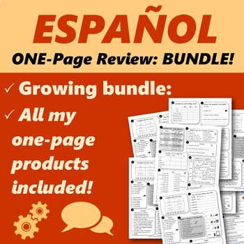 Preview of Español: One-Page Review Growing Bundle!