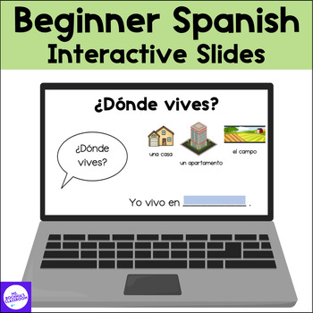 Preview of Beginner Spanish Interactive Slides in PowerPoint | Introductions, Basic Vocab
