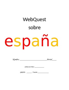 Preview of España (Trabajo Investigativo - WebQuest)
