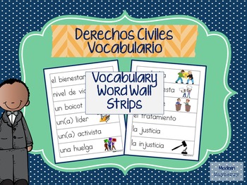 Preview of Español Spanish Civil Rights Black History Month MLK, Jr. WORD WALL