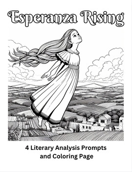Preview of Esperanza Rising Literary Analysis Prompts and Coloring Page