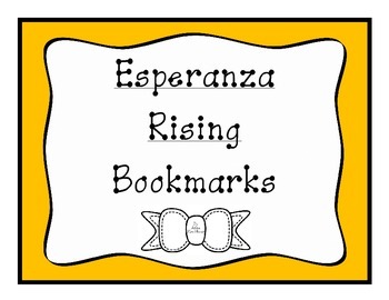 Preview of Esperanza Rising Bookmarks