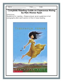 Preview of Esperanza Rising Complete reading guide! Guided Questions for effective Lessons!