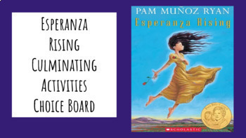 Preview of Esperanza Rising Culminating Choice Board Activities Project