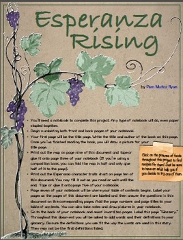 Preview of Esperanza Rising — Hyperlinked PDF project to accompany novel