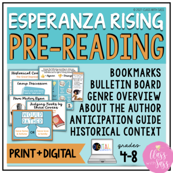 Preview of Esperanza Rising | Pre-Reading Introduction Activities