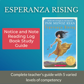 Preview of Esperanza Rising Notice and Note Reading Log & Book Study Guide
