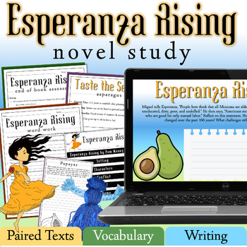 Preview of Esperanza Rising Novel Study | Print & Digital Vocabulary, Activities & Projects