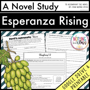 Preview of Esperanza Rising Novel Study Unit - Comprehension | Activities | Tests