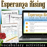Esperanza Rising Vocabulary Activities - Esperanza Rising 