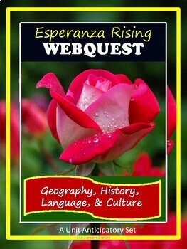 Preview of Esperanza Rising WebQuest - Pre reading Research for Setting, Culture, & More!