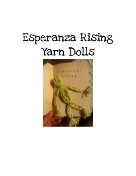Preview of Esperanza Rising Yarn Doll Activity