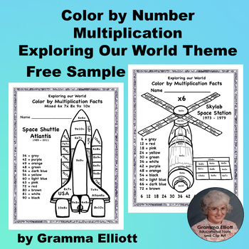 Exploring Space Color by Multiplication Basic Facts No Prep