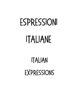 Preview of Espressioni italiane 1 - Italian Expressions 1 Word Wall