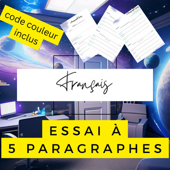 Preview of FLE Essai a 5 paragraphes - Organisateur graphique - en Francais