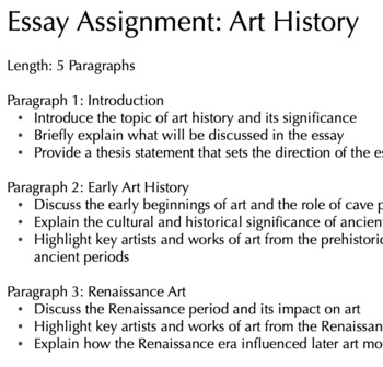 art history assignments for high school