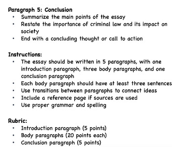 criminal law first class essay