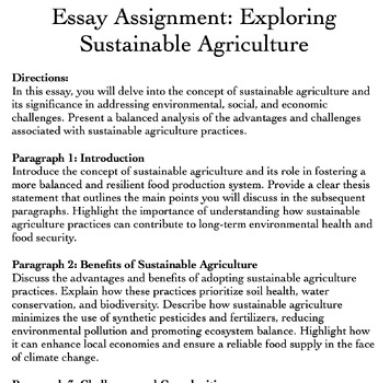 sustainable agriculture essay