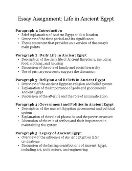 essay about ancient egypt