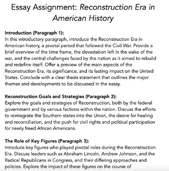 reconstruction era essay topics