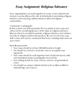 essay about religious tolerance