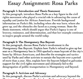 thesis statement for rosa parks