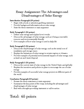 disadvantages of solar energy essay