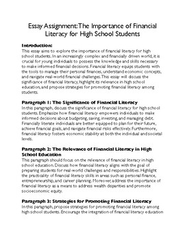 financial literacy courses essay