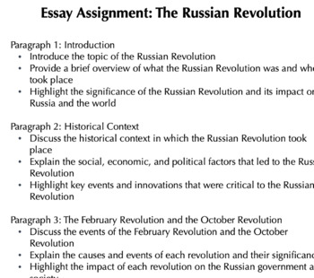 history essay russian revolution