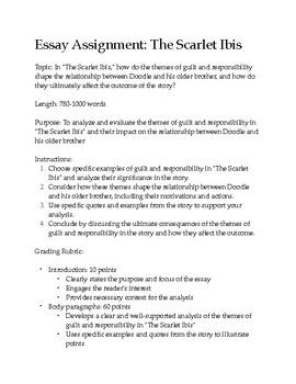 the scarlet ibis summary essay